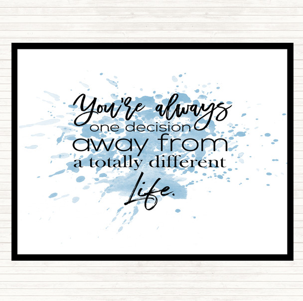 Blue White Different Life Inspirational Quote Placemat