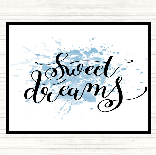 Blue White Dreams Inspirational Quote Placemat