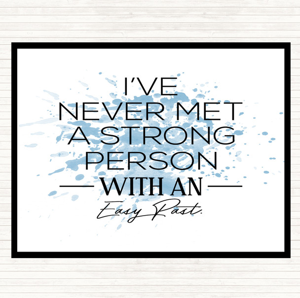Blue White Easy Past Inspirational Quote Placemat