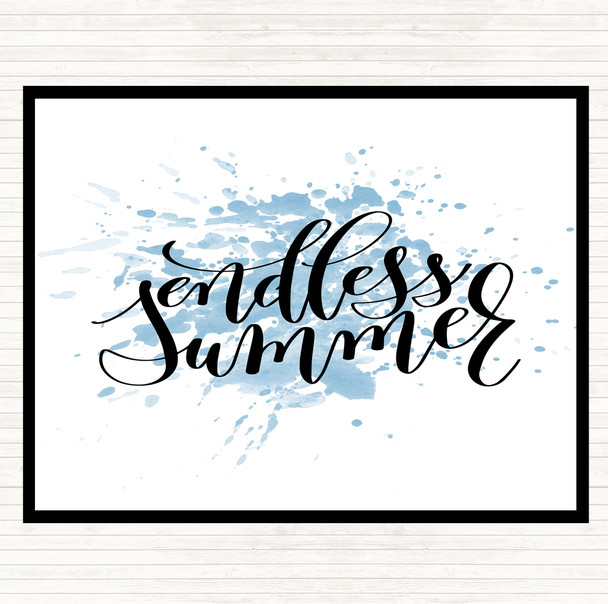 Blue White Endless Summer Inspirational Quote Placemat