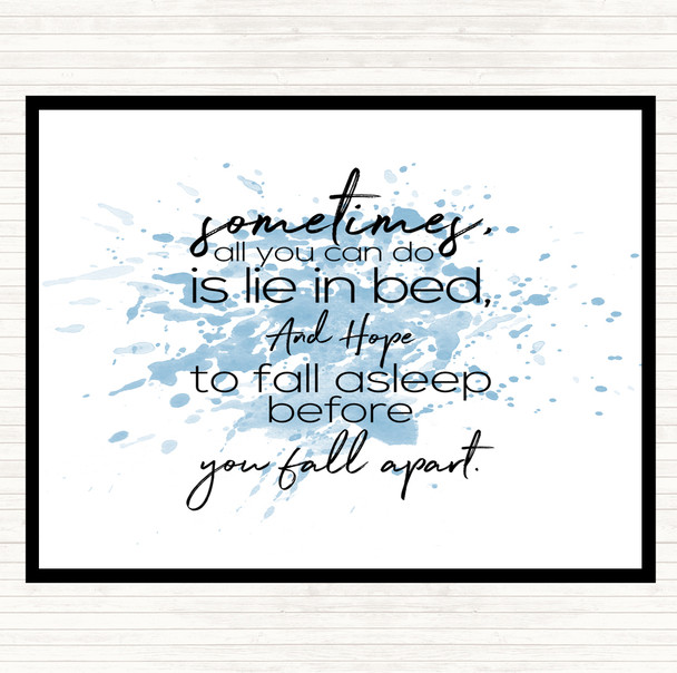 Blue White Fall Apart Inspirational Quote Placemat