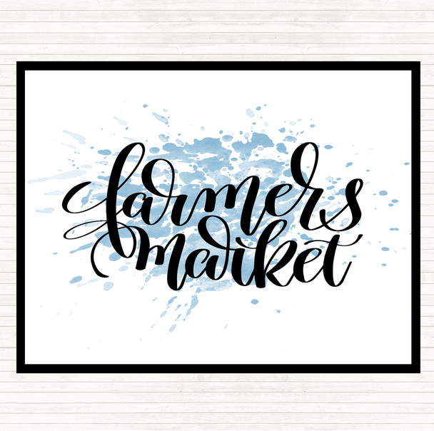 Blue White Farmers Market Inspirational Quote Placemat