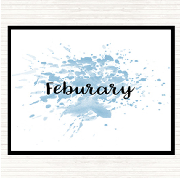 Blue White February Inspirational Quote Placemat