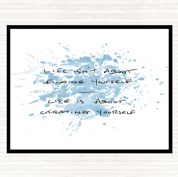 Blue White Finding Yourself Inspirational Quote Placemat