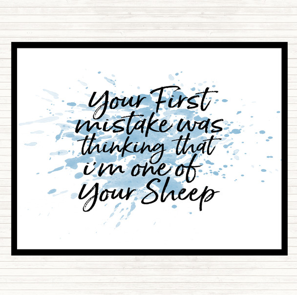 Blue White First Mistake Inspirational Quote Placemat