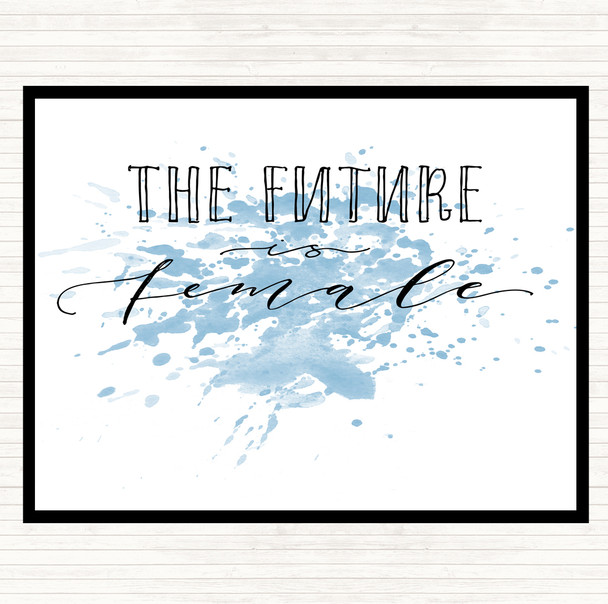 Blue White Future Is Female Inspirational Quote Placemat