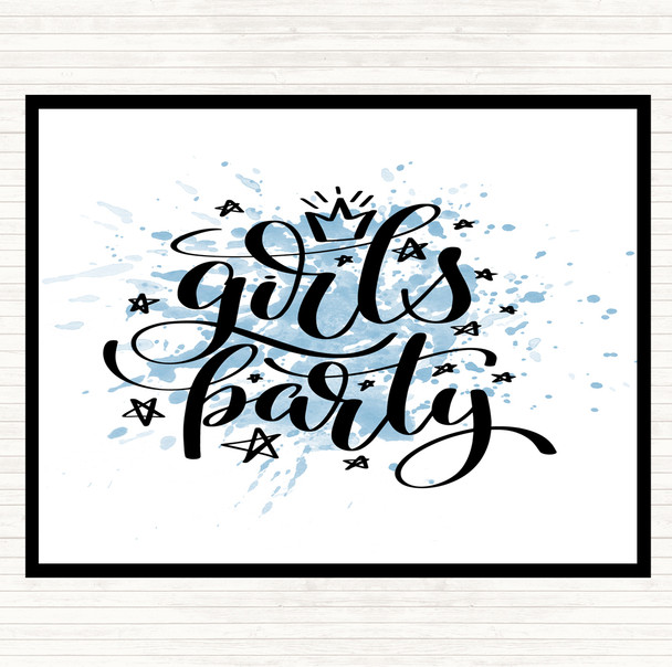 Blue White Girls Party Inspirational Quote Placemat