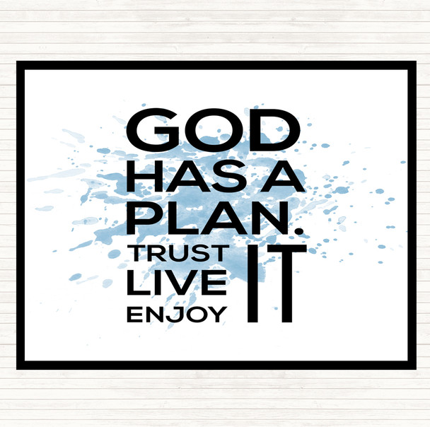 Blue White God Has A Plan Inspirational Quote Placemat