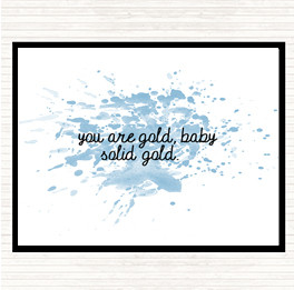 Blue White Gold Baby Inspirational Quote Placemat