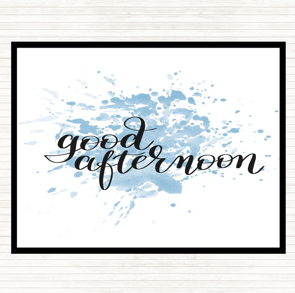 Blue White Good Afternoon Inspirational Quote Placemat