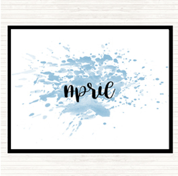 Blue White April Inspirational Quote Placemat