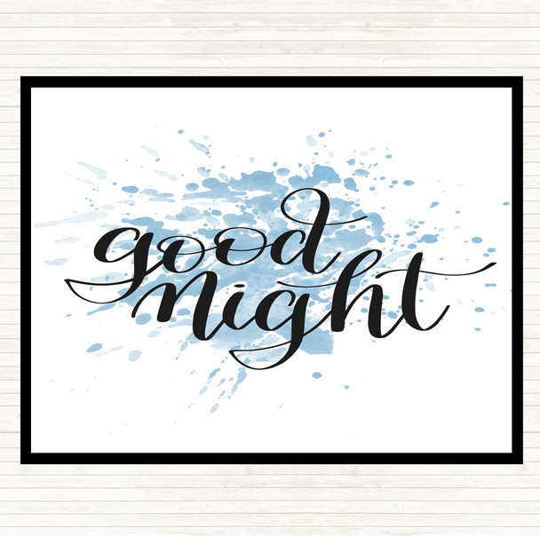 Blue White Goodnight Inspirational Quote Placemat