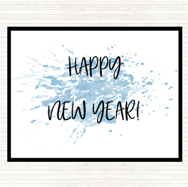 Blue White Happy New Year Inspirational Quote Placemat