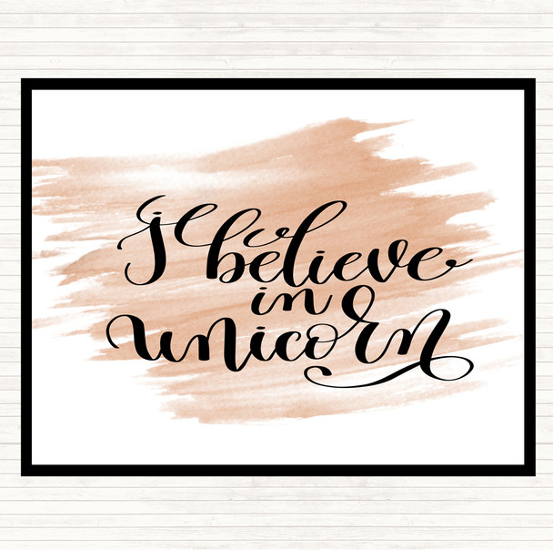 Watercolour I Believe In Unicorn Quote Placemat
