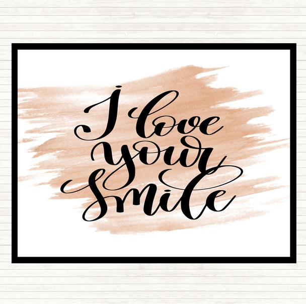 Watercolour I Love Your Smile Quote Placemat