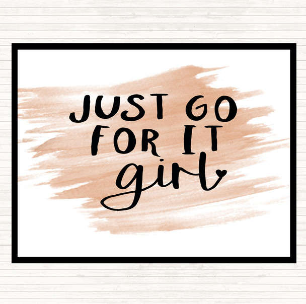 Watercolour Just Go For It Girl Quote Placemat