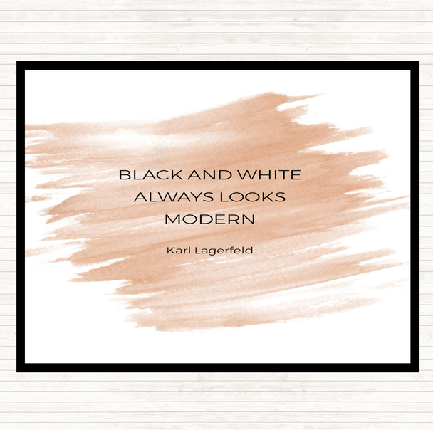 Watercolour Karl Lagerfield Black And White Quote Placemat