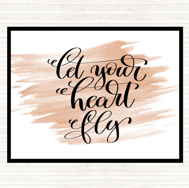 Watercolour Let Your Heart Fly Quote Placemat