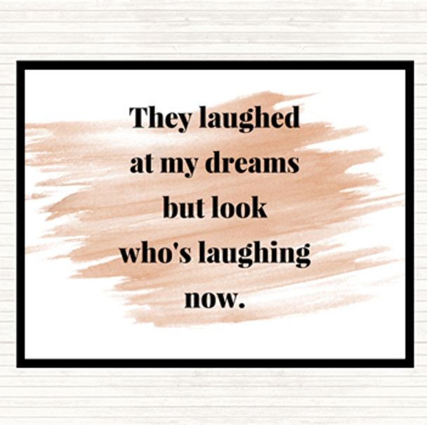 Watercolour Look Who's Laughing Now Quote Placemat Watercolour Look Who's Laughing Now Quote Placemat