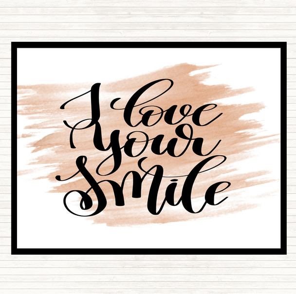 Watercolour Love Your Smile Quote Placemat