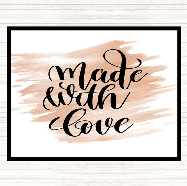 Watercolour Made With Love Quote Placemat