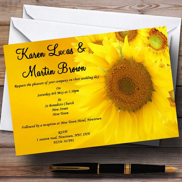 Sunflowers Customised Wedding Invitations