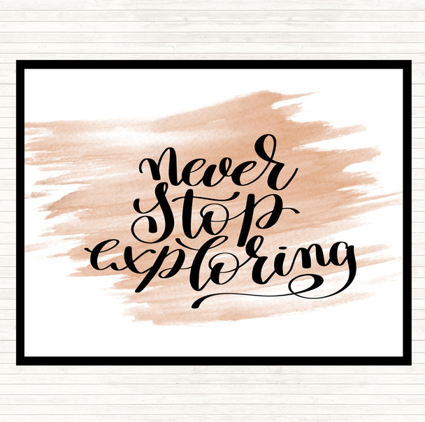 Watercolour Never Stop Exploring Quote Placemat