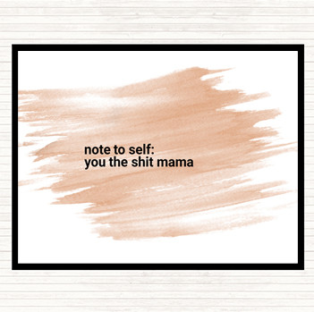 Watercolour Note To Self Quote Placemat