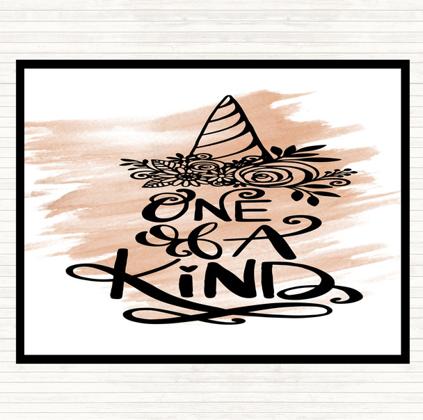 Watercolour One Of A Kind Unicorn Quote Placemat