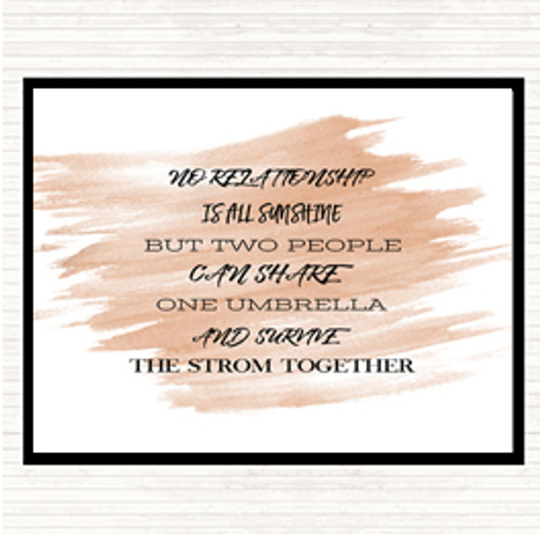 Watercolour One Umbrella Quote Placemat
