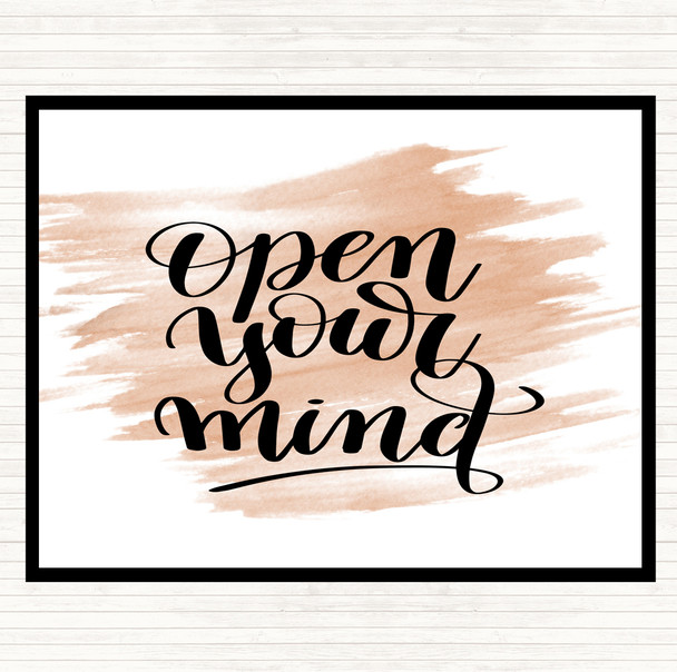 Watercolour Open Your Mind Quote Placemat