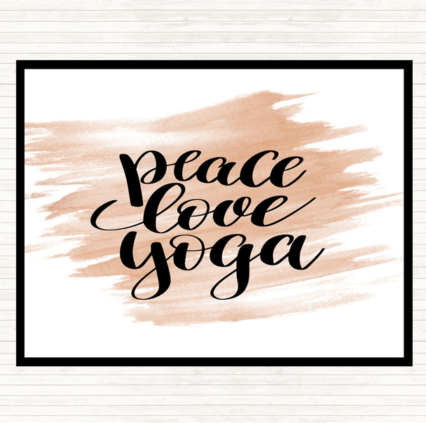 Watercolour Peace Love Yoga Quote Placemat