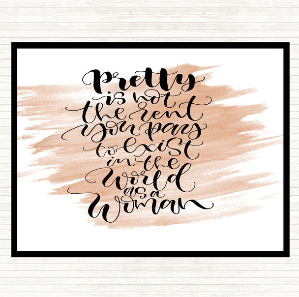 Watercolour Pretty Woman Quote Placemat