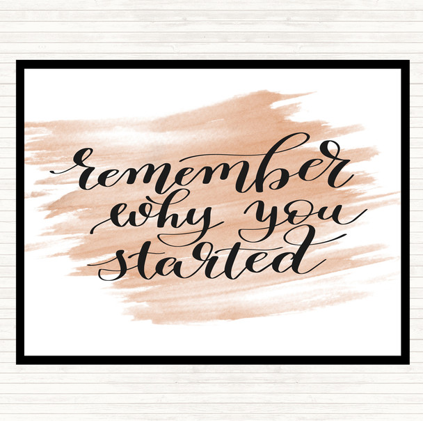 Watercolour Remember Why You Started Quote Placemat