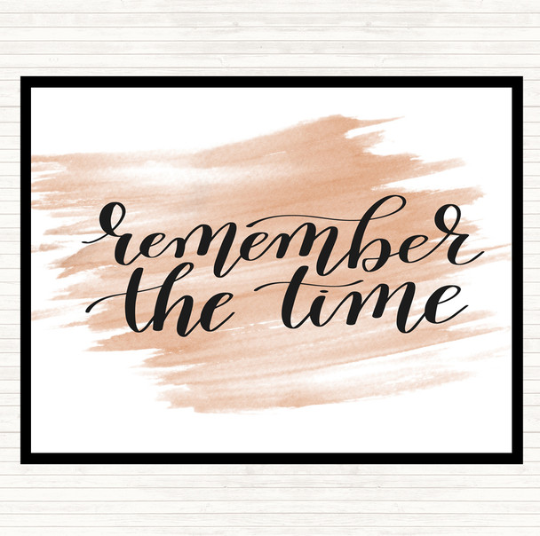 Watercolour Remember The Time Quote Placemat
