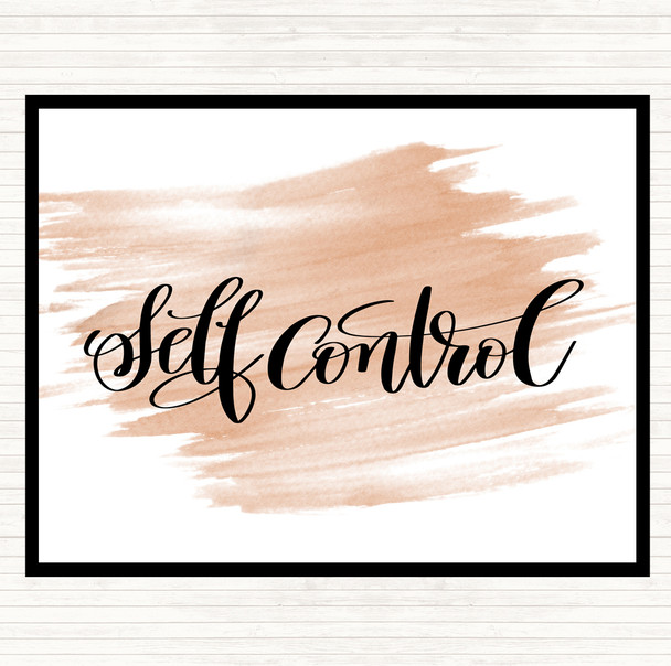 Watercolour Self Control Quote Placemat