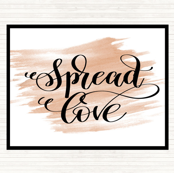 Watercolour Spread Love Swirl Quote Placemat