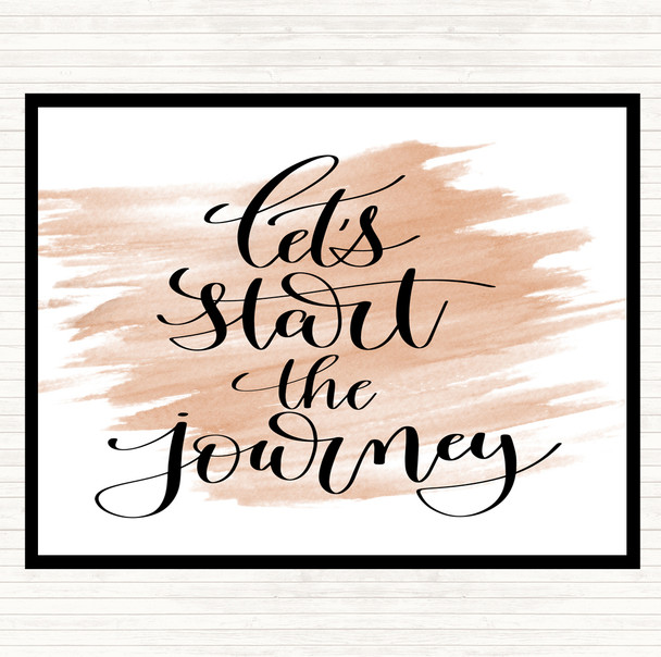 Watercolour Start The Journey Quote Placemat