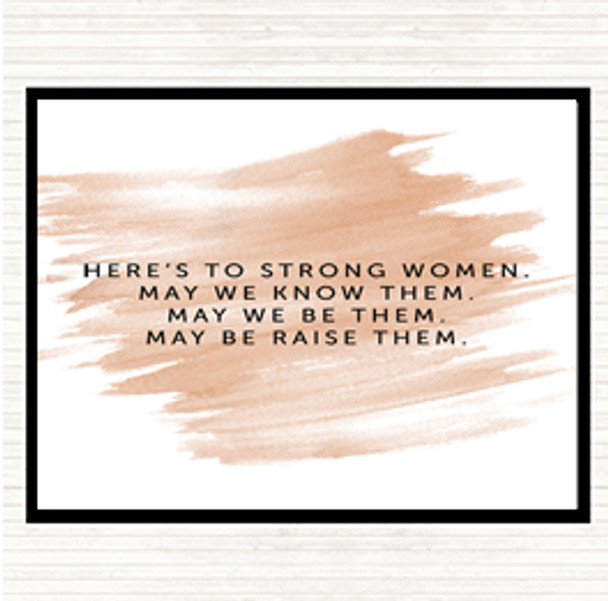 Watercolour Strong Women Quote Placemat