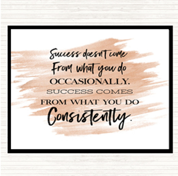 Watercolour Success Doesn't Come From What You Do Quote Placemat