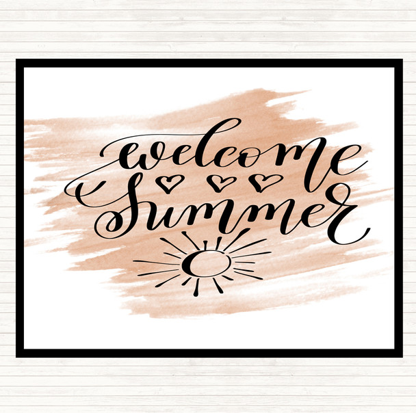 Watercolour Summer Welcome Quote Placemat