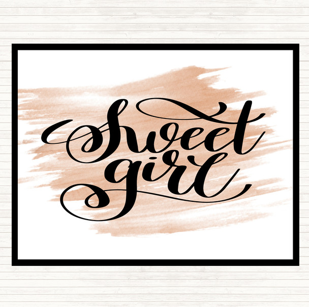 Watercolour Sweet Girl Quote Placemat
