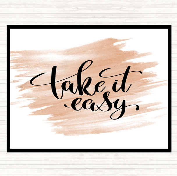 Watercolour Take It Easy Quote Placemat