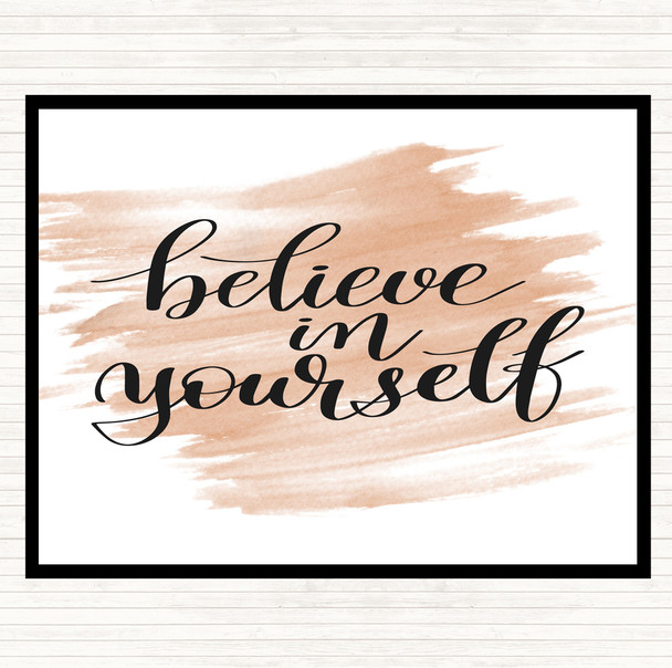 Watercolour Believe In Yourself Swirl Quote Placemat