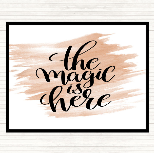 Watercolour The Magic Is Here Quote Placemat