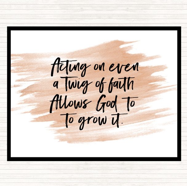 Watercolour Twig Of Faith Quote Placemat