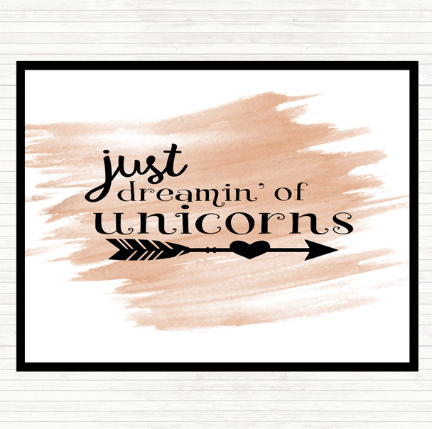 Watercolour Unicorns Quote Placemat