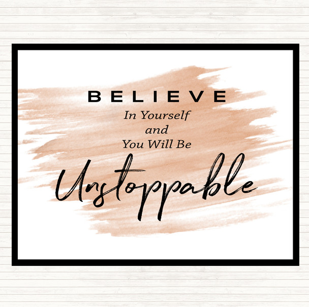 Watercolour Unstoppable Quote Placemat