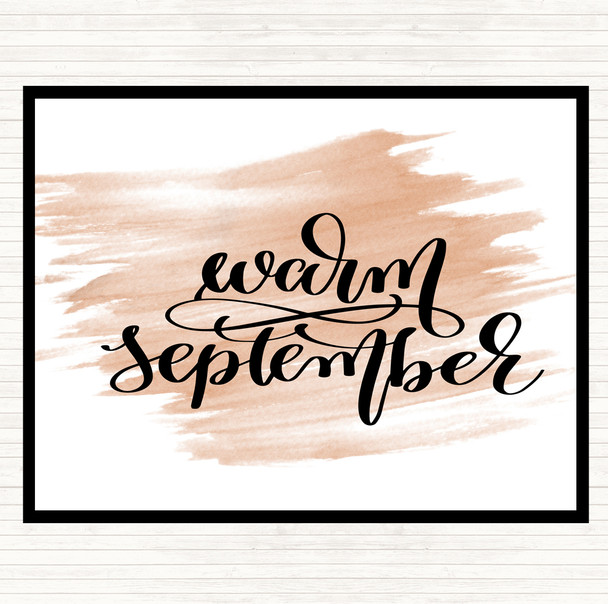 Watercolour Warm September Quote Placemat