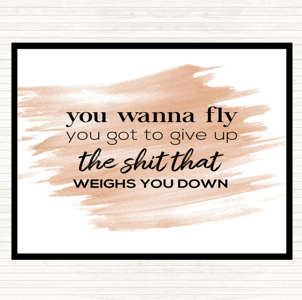 Watercolour Weighs You Down Quote Placemat